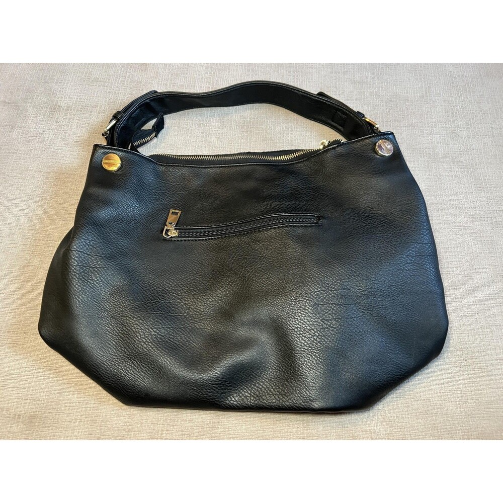 Nico Louise Shoulder Bag Womens One Size Black Hobo Pebbled Suede Gold Hardware